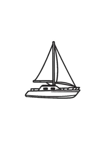 Sailboat Outline Machine Embroidery Design | 8 Sizes - Etsy