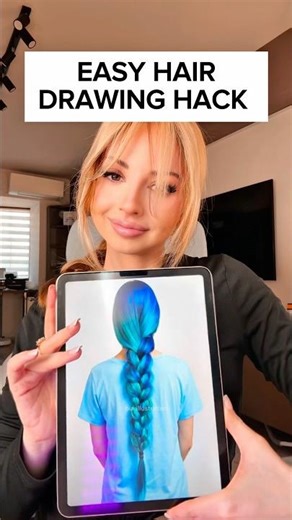 Easy HAIR drawing hack tutorial 👱‍♀️#howtodraw #hair #drawing #drawingtutorial #art #sketch