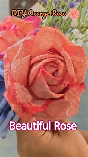 How to Make a Stunning Orange Rose 🌹 | Easy DIY Paper Flower That Looks Real! ✨