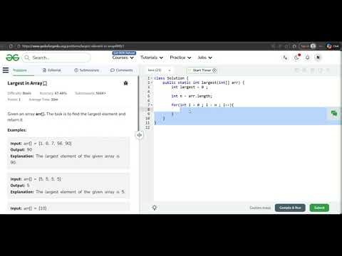 L-1 Largest Element In Array(Java DSA)