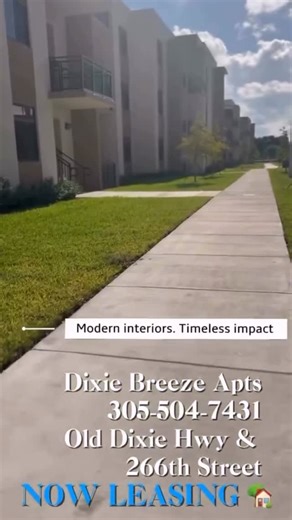 Homestead | Florida City on Instagram: "💢 𝐍𝐎𝐖 𝐋𝐄𝐀𝐒𝐈𝐍𝐆 💢 THE MOST TALKED-ABOUT NEW APARTMENTS IN SOUTH DADE @DixieBreezeApartments 🏢 💰💲500 Deposit moves you in! 𝐃𝐈𝐗𝐈𝐄 𝐁𝐑𝐄𝐄𝐙𝐄 𝐀𝐏𝐀𝐑𝐓𝐌𝐄𝐍𝐓𝐒 ʙʀᴀɴᴅ-ɴᴇᴡ • sᴘᴀᴄɪᴏᴜs • ᴍᴏᴠᴇ-ɪɴ ʀᴇᴀᴅʏ ✅ 1 & 2 Bedrooms ✅ Resort Style Amenities ✅ Clubhouse ✅ Gym ✅ Party Room ✅ Lounge Area ✅ Pool ✅ Kids Park ✅ Dog Park ✅ Pickleball Courts ✅ Open Field Centrally located off US1 📍 14770 SW 266 ST Homestead, FL 33032 Limited Availability, APPLY 