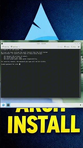 How to Update Arch Linux in 30 Seconds ⚡ | Arch Linux Update Command #shorts #archinstall