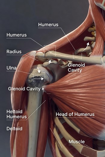 Your arm functions as a coupled system, which helps explain how compensatory injuries occur. Fix your hand against a wall and rotate your shoulder. The shoulder intends to rotate the entire arm, yet the hand stays still—so the motion has to go somewhere. That motion is absorbed by the forearm through an opposite rotation. External shoulder rotation is balanced by forearm pronation, while internal rotation is balanced by supination. When one part of this system exceeds the other’s capacity to com
