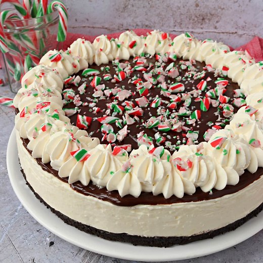 Candy Cane Cheesecake (No Bake)