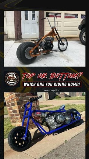 Orange Mini Chopper vs Blue Mini Drag Bike | Mini Bike Battle 🔥