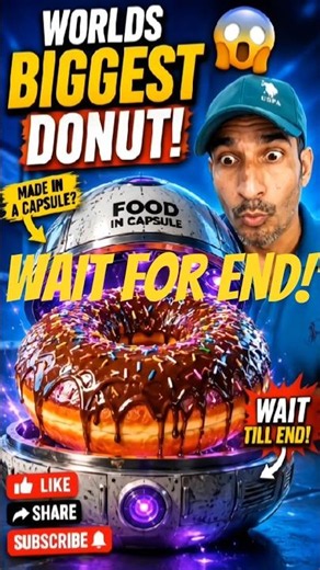 👽Alien Capsule Created The World's Biggest Donut! #shorts😱 AI Food Magic #shorts #usa #donuts #ai