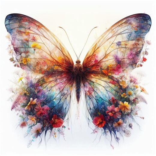 20 Watercolor Butterfly Clip Art in Floral Style,jpg - Etsy