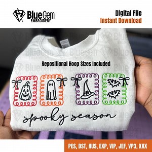 Halloween Icons Embroidery Design: Spooky Season (instant Download) - Etsy