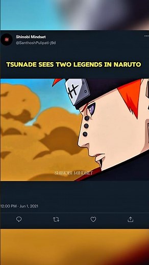 The moment when tsunade sees minato and jiraya in Naruto