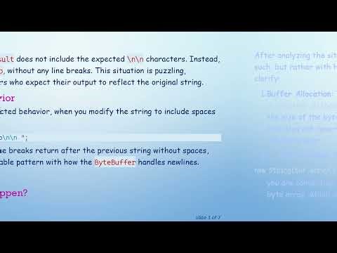 Understanding Why ByteBuffer Might Appear to Discard \\n\\n When Converting to a String