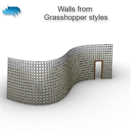 Wall from Grasshopper styles! This new feature in VisualARQ 3 lets you create custom parametric walls driven by Grasshopper definitions. More information about the new features in VisualARQ 3: https://www.visualarq.com/features/v3/ #rhino3d #Visualarq #bim #flexiblebim #architecture3d #architecture2d #parametricarchitecture #softwarearchitecture #grasshopper3d #architecturaldrawings #freeformarchitecture #visualarq3 #visualarqfeatures | VisualARQ