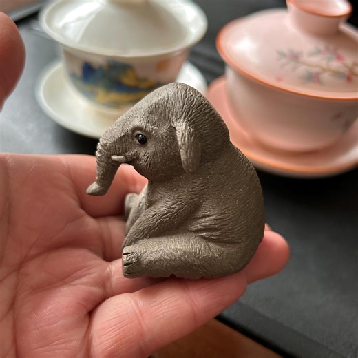 Handmade Purple Clay Elephant Tea Pet Table Decor - Etsy