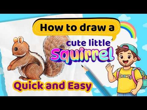 How to Draw a Cute Squirrel Step by Step 🐿️ | Easy Art Tutorial