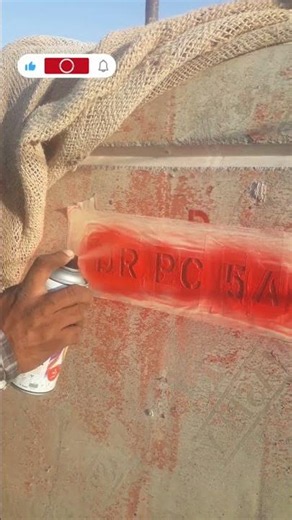 Professional Column Marking Using Stencil & Spray Paint | Construction Site Work