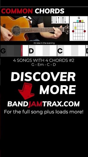 4 Songs with 4 Chords #2 G Em C D | EASY GUITAR LESSON | Scrolling Chords