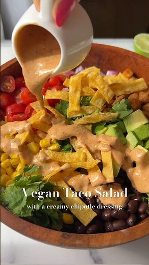 Vegan Taco Salad Recipe #vegan #food #veganrecipes #healthyrecipes #healthylunch #saladrecipe