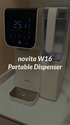 S.S. Eons Home on Instagram: "We got novita W16 Instant Hot & Cold Water Dispenser, just in time for CNY. Powered by Reverse Osmosis (RO) filtration, it removes 99.99% of bacteria and chlorine. What we ❤️: ✅ Instant hot & cold water ✅ No installation required ✅ 6 temperature settings (10-95°C) ✅ 4 preset volumes (100-500ml) ✅ 1.6L auto refill pitcher ✅ 5L large tank Bonus: No need to shift the dispenser when refilling - minimal clearance on top, perfect for homes with top cabinets! Comment “wate