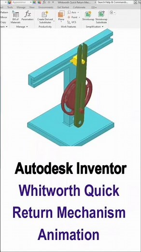Whitworth Quick Return Mechanism | Autodesk Inventor #AutodeskInventor #QuickReturnMechanism