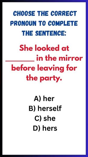 English Grammar Quiz | Choose the Correct Pronoun | Reflexive Pronouns MCQ