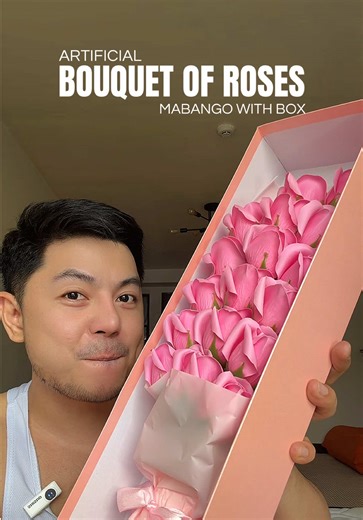 Artificial Bouquet of Roses with Box - Beautiful Decor