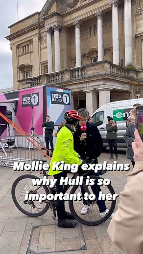 8.7K views · 287 reactions | 磊‍♀️ After an EPIC 5 day ride from London to Manchester and finally HULL, @mollieking has crossed the finish line 拾 Here she is talking to @matthewedmondson about why Hull is such a special place to her 李 @bbcradio1 @bbcradiohumberside | Visit Hull | Facebook