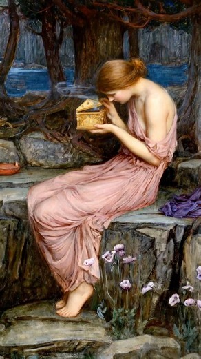 The Forbidden Secret of Psyche Opening the Golden Box by John William Waterhouse ✨📦🖤