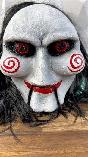 Repainting cheap Halloween Mask! 😭🤯 #jigsaw #Halloween #halloweenvibes #horroraddict #painting #diy | ItsGagekrew