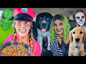 Police and Puppy Surprises Alien, Skeleton, and Beetlejuice with Car Ride Chase!