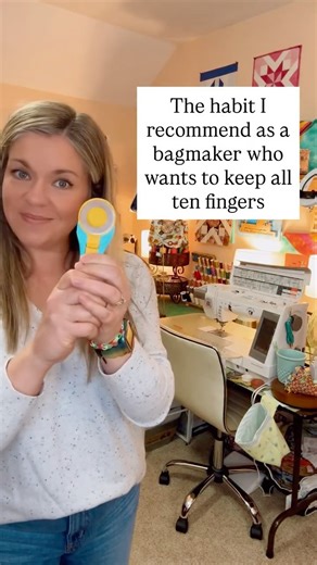 Be Mandy Things | Bag Sewing Patterns + Tips for Beginners on Instagram: "Sheath. Your. Rotary. Cutter. I say this with love — and also from personal experience — but an open rotary cutter blade is basically a tiny, silent guillotine just waiting to ruin your night. And nothing proved that more than the bagmaking classes I’ve taught. I can’t tell you how many times I walked around the room and found rotary cutters lying wide open — blades shimmering in the sunlight like the spindle in Sleeping B