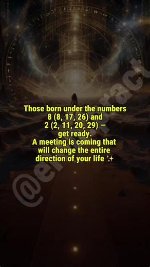 Elen • Tarot & Wax Energy on Instagram: "The numbers 8 (8, 17, 26) and 2 (2, 11, 20, 29) are associated in numerology with fated meetings and major life shifts. In 2026, their energy is amplified — the Universe is guiding you toward a person, moment, or decision that will change everything. 🔹 A meeting that shifts your mindset 🔹 A person who redirects your life path 🔹 Or a once-in-a-lifetime opportunity If this resonates, don’t ignore the sign ✨ And if you feel like luck has left you — send “