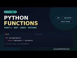 Python Functions Part 1 🧱 def, Arguments & Return | PyMaster India #15