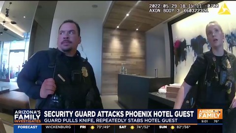 Security video shows guard attack Phoenix resort hotel guest