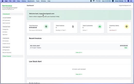 Set Invoice - (IMS) Invoice Management System