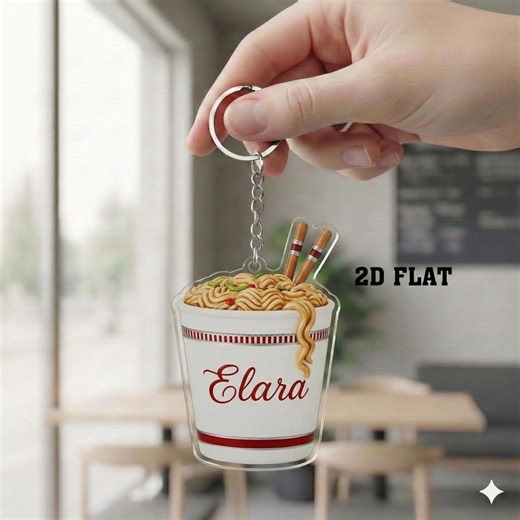 Personalized Ramen Keychain – Cute Noodle Cup Acrylic Keyring, Custom Name Foodie Gift, Asian Food Lover Keepsake - Etsy