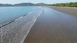 tropical beach with palm trees,tambor, Costa Rica