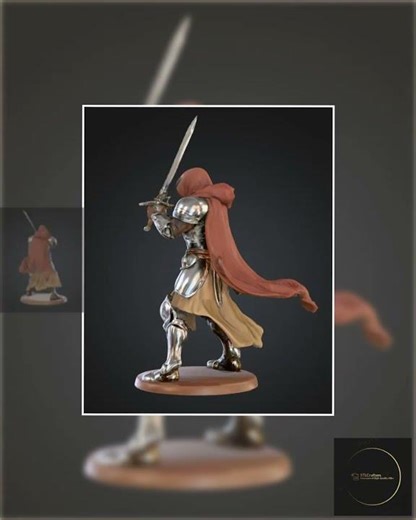 Fighter Rogue Miniature STL – 28mm RPG Model