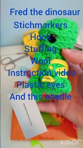 my first wooble #fred the dinosaur # crochet # woobles