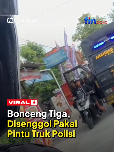 Pemotor Bonceng Tiga Ditegur Unik oleh Polisi