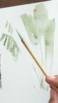 Painting Tropical Leaves with Watercolors #shorts