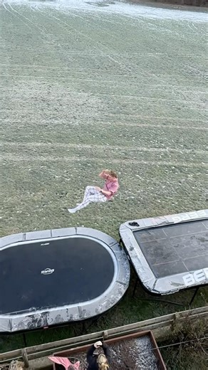 Trampoline vs. ICE 🥶❄️ #trampoline #flip #backflip #ice #winter