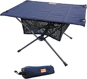 NACETURE Ultralight Backpacking Table - Collapsible Camping Table with Storage Mesh for Camping Gear Accessories, Hiking, Mountaineering, Outdoor Travel