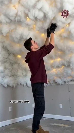 I Built a Glowing Cloud Ceiling! #craftvibeehm #diy #woodworking
