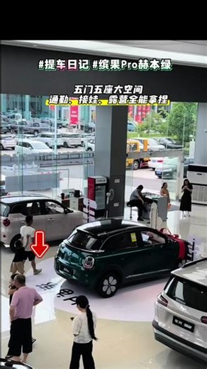 今日交付｜赫本绿缤果Pro把奥黛丽·赫本式经典优雅开回家浮岛绮境轻奢内饰，柔光化妆镜、超多储物空间五门五座大空间，通勤、接娃、露营全能拿捏愿小车伴你，一路繁花，自在随心#提车日记 #缤果Pro
