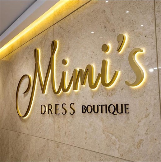 3D Metal Backlit Sign, Boutique Sign, Reception Logo Sign, Signs for Business, Beauty Salon Sign, LED Light up Sign, Halo Illuminated Sign - Etsy