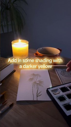 5 minute yellow flower watercolour painting tutorial for beginners!