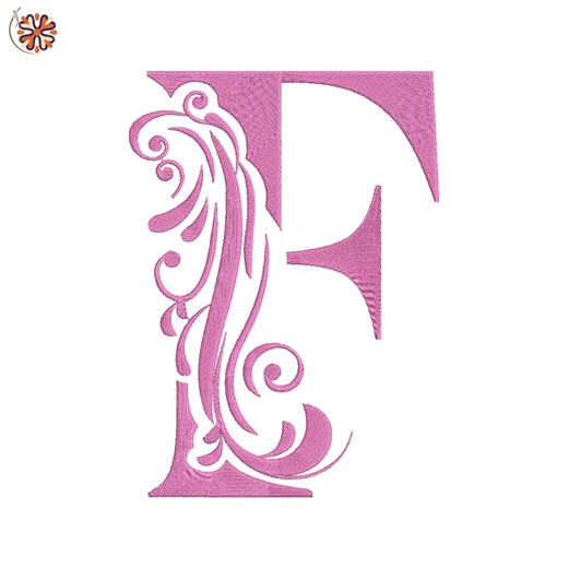 Floral Monogram Letter F Embroidery Design | Satin Stitch (digital Download) - Etsy