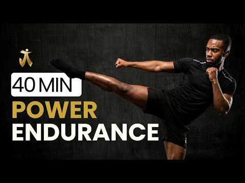 40 MIN KICKBOXING INTERVAL WORKOUT | POWER ENDURANCE | BEGINNER NO EQUIPMENT
