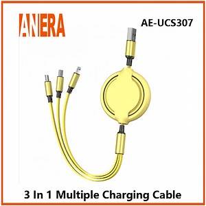 [Hot Item] High Speed Telescopic Retractable Flexible 3 in 1 Fast Charging Cable USB2.0 to Type-C&Android&Lightning Mobile Phone Cable