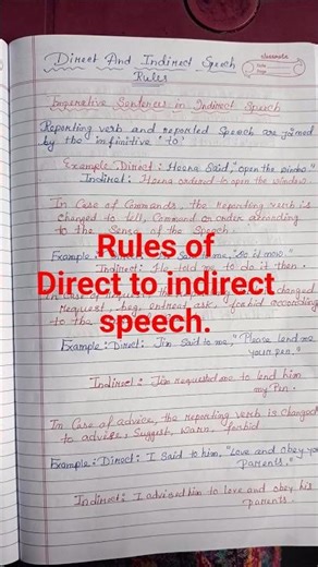 Rules Of Direct To Indirect speech 👍 In Imperative Sentences|English Grammar|