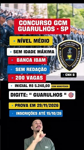 Concurso GCM Guarulhos - SP 🚨